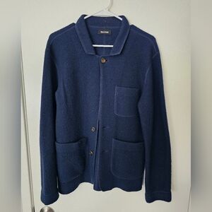 NAADAM Navy Chore Jacket, 100% Merino Wool